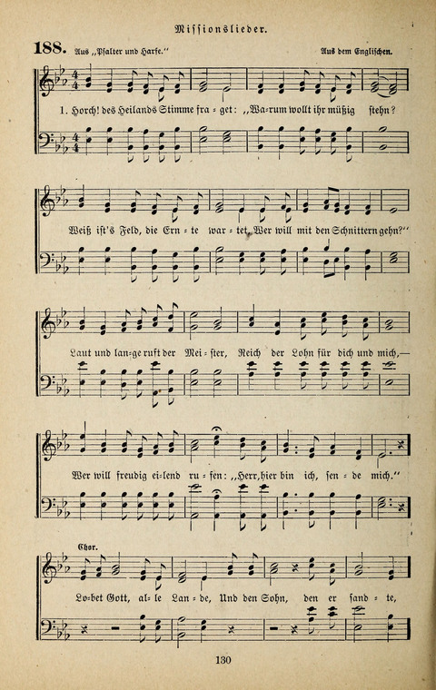 Evangelischer Liederschatz: eine Auswahl der bekanntesten Kernlieder für Sonntags-Schule, Vereine und Gottesdienste (2. Auflage) page 130