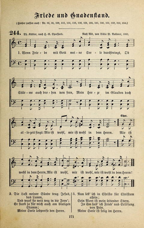 Evangelischer Liederschatz: eine Auswahl der bekanntesten Kernlieder für Sonntags-Schule, Vereine und Gottesdienste (2. Auflage) page 171
