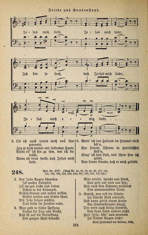 Evangelischer Liederschatz: eine Auswahl der bekanntesten Kernlieder für Sonntags-Schule, Vereine und Gottesdienste (2. Auflage) page 174