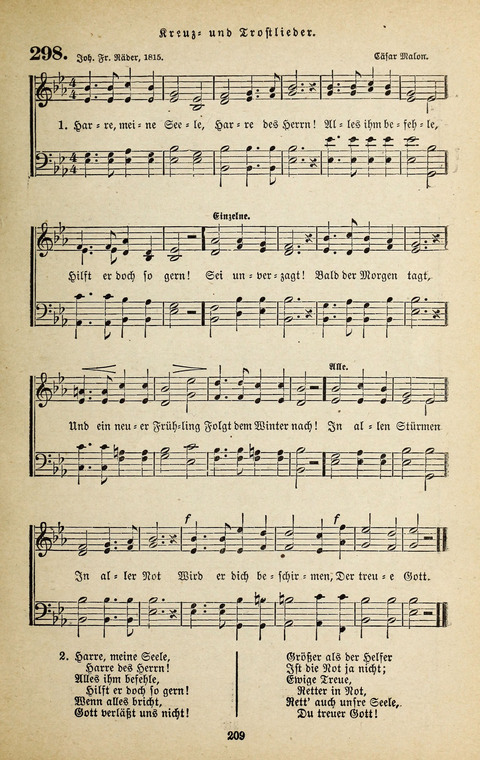 Evangelischer Liederschatz: eine Auswahl der bekanntesten Kernlieder für Sonntags-Schule, Vereine und Gottesdienste (2. Auflage) page 209