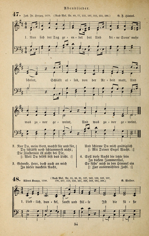 Evangelischer Liederschatz: eine Auswahl der bekanntesten Kernlieder für Sonntags-Schule, Vereine und Gottesdienste (2. Auflage) page 34