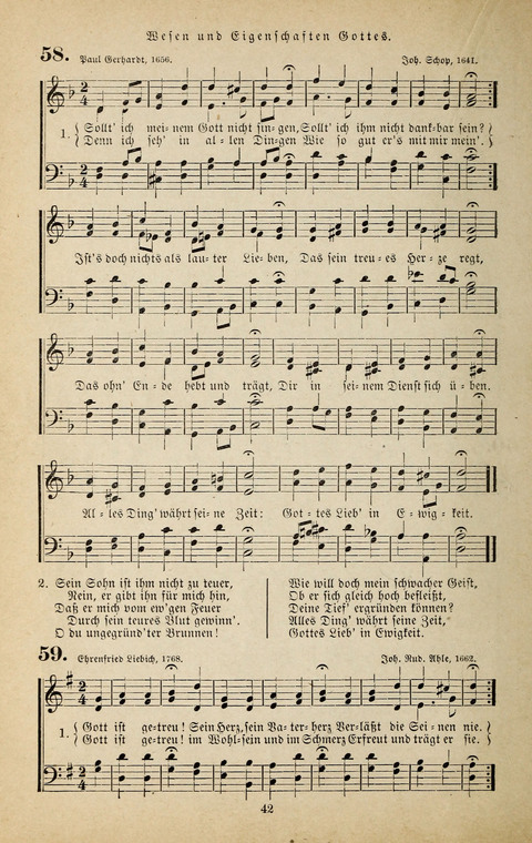 Evangelischer Liederschatz: eine Auswahl der bekanntesten Kernlieder für Sonntags-Schule, Vereine und Gottesdienste (2. Auflage) page 42