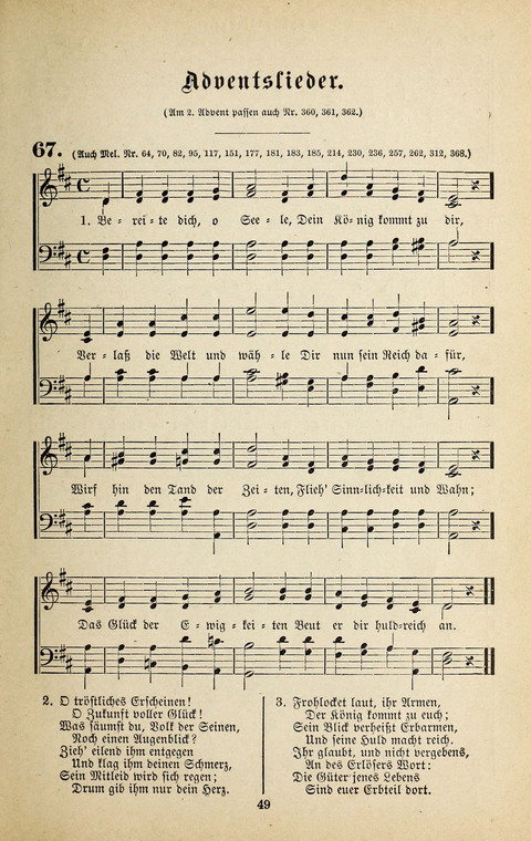 Evangelischer Liederschatz: eine Auswahl der bekanntesten Kernlieder für Sonntags-Schule, Vereine und Gottesdienste (2. Auflage) page 49