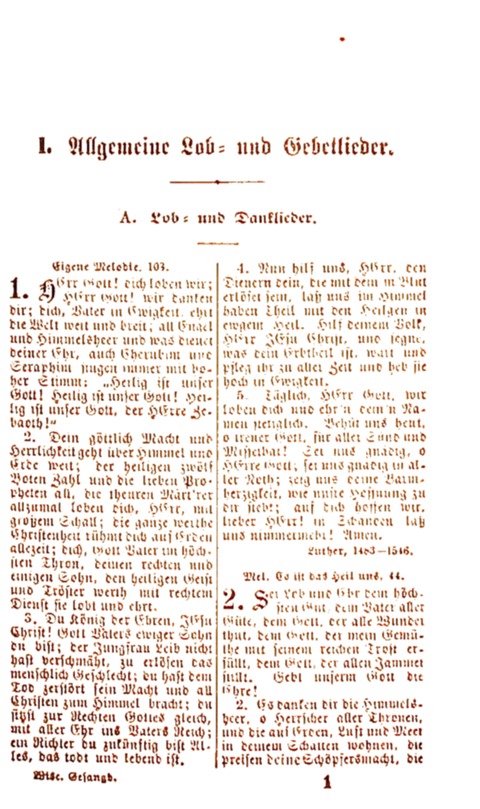 Evang.-Lutherisches Gesangbuch page 1