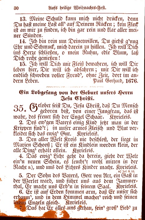 Evangelisch-Lutherisches Gesang-Buch: worin die gebräuchlichsten alten Kirchen-Lieder Dr. M. Lutheri und anderer reinen lehrer und zeugen Gottes, zur Befoerderung der wahren ... (2. verm. Aus.) page 30