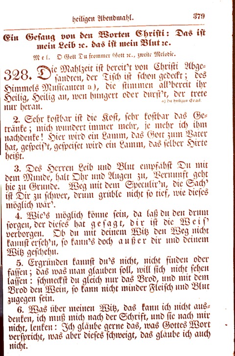 Evangelisch-Lutherisches Gesang-Buch: worin die gebräuchlichsten alten Kirchen-Lieder Dr. M. Lutheri und anderer reinen lehrer und zeugen Gottes, zur Befoerderung der wahren ... (2. verm. Aus.) page 380