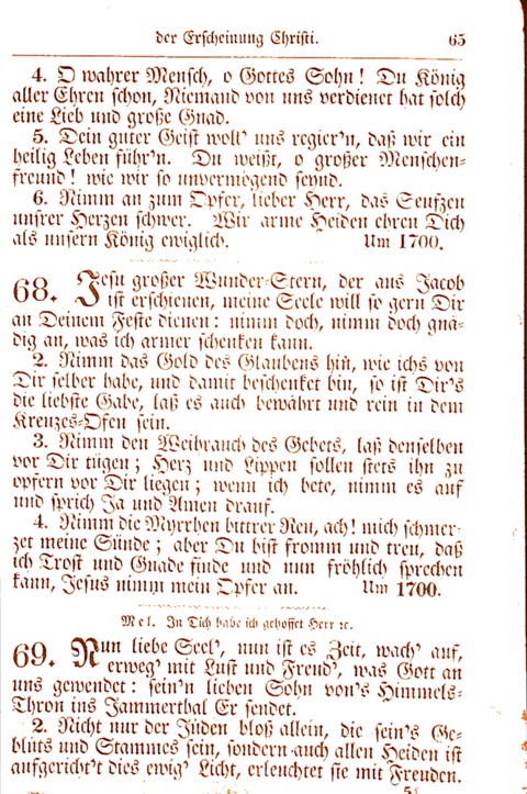 Evangelisch-Lutherisches Gesang-Buch: worin die gebräuchlichsten alten Kirchen-Lieder Dr. M. Lutheri und anderer reinen lehrer und zeugen Gottes, zur Befoerderung der wahren ... (2. verm. Aus.) page 65