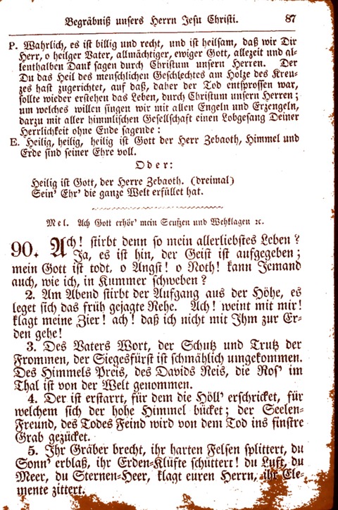 Evangelisch-Lutherisches Gesang-Buch: worin die gebräuchlichsten alten Kirchen-Lieder Dr. M. Lutheri und anderer reinen lehrer und zeugen Gottes, zur Befoerderung der wahren ... (2. verm. Aus.) page 87