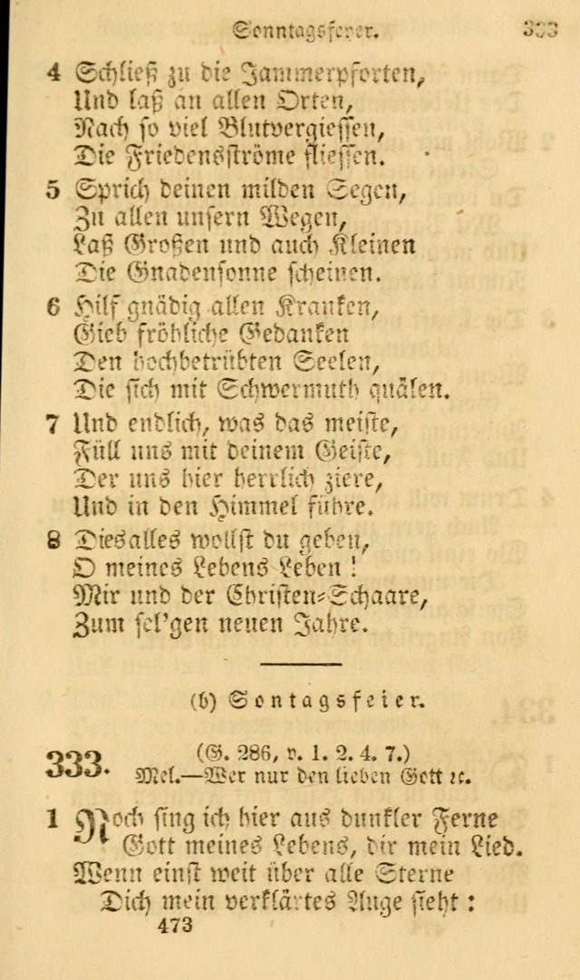Evangelische Lieder-Sammlung: genommen aus der Liedersammlung und dem Gemeinschaftlichen Gesangbuch in den evanglischen Gemeinen page 473