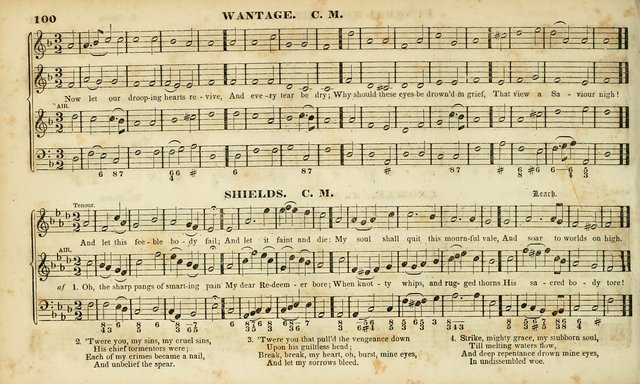 Evangelical Musick: or, The Sacred Minstrel and Sacred Harp United: consisting of a great variety of psalm and hymn tunes, set pieces, anthems, etc. (10th ed) page 100