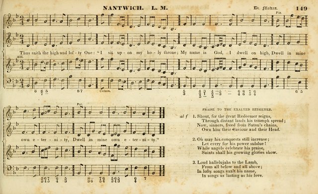 Evangelical Musick: or, The Sacred Minstrel and Sacred Harp United: consisting of a great variety of psalm and hymn tunes, set pieces, anthems, etc. (10th ed) page 149