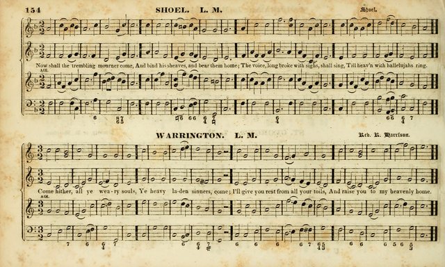 Evangelical Musick: or, The Sacred Minstrel and Sacred Harp United: consisting of a great variety of psalm and hymn tunes, set pieces, anthems, etc. (10th ed) page 154