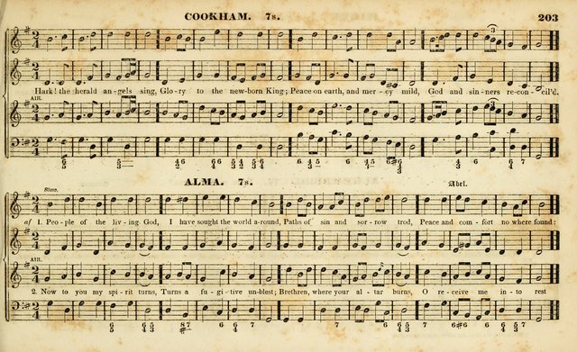 Evangelical Musick: or, The Sacred Minstrel and Sacred Harp United: consisting of a great variety of psalm and hymn tunes, set pieces, anthems, etc. (10th ed) page 203