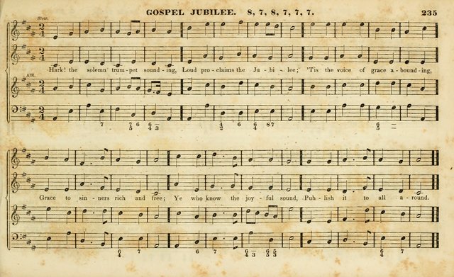 Evangelical Musick: or, The Sacred Minstrel and Sacred Harp United: consisting of a great variety of psalm and hymn tunes, set pieces, anthems, etc. (10th ed) page 235