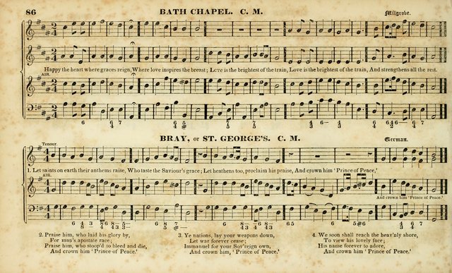 Evangelical Musick: or, The Sacred Minstrel and Sacred Harp United: consisting of a great variety of psalm and hymn tunes, set pieces, anthems, etc. (10th ed) page 86