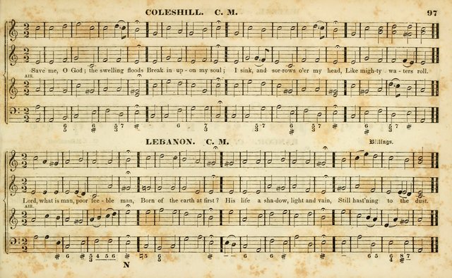 Evangelical Musick: or, The Sacred Minstrel and Sacred Harp United: consisting of a great variety of psalm and hymn tunes, set pieces, anthems, etc. (10th ed) page 97