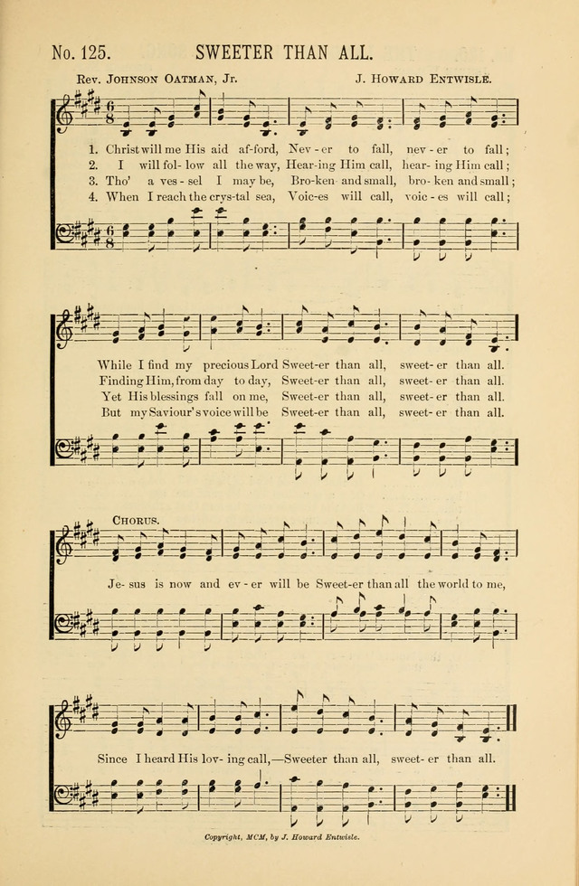 Exalted Praise: a twentieth century collection of sacred hymns for the church, Sunday school, and devotional meetings page 125