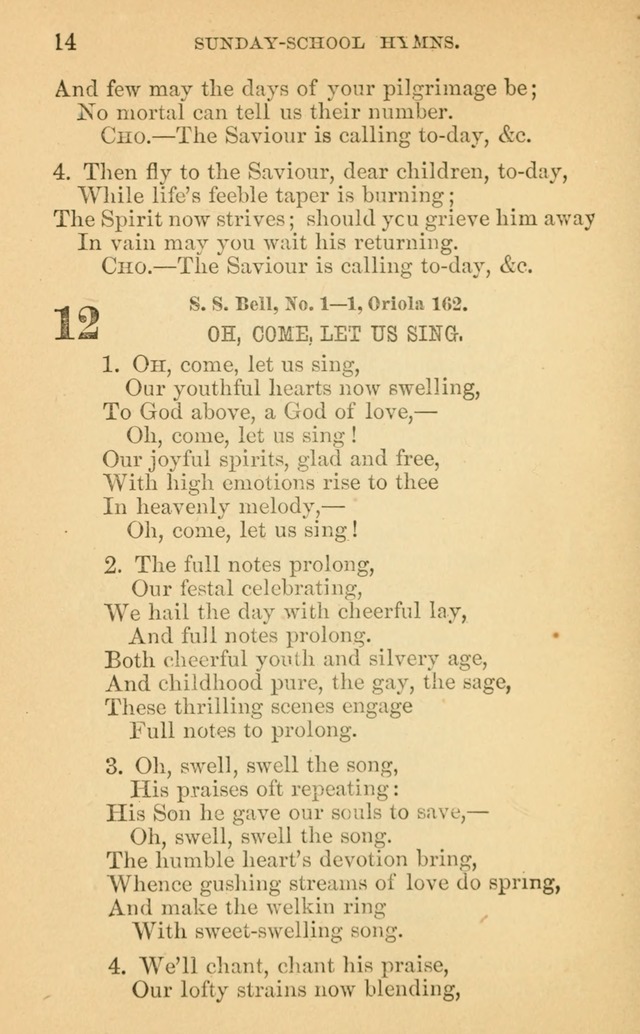 The Eclectic Sabbath School Hymn Book page 14