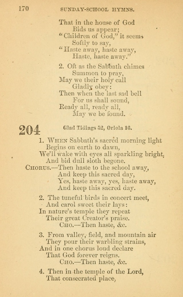 The Eclectic Sabbath School Hymn Book page 170