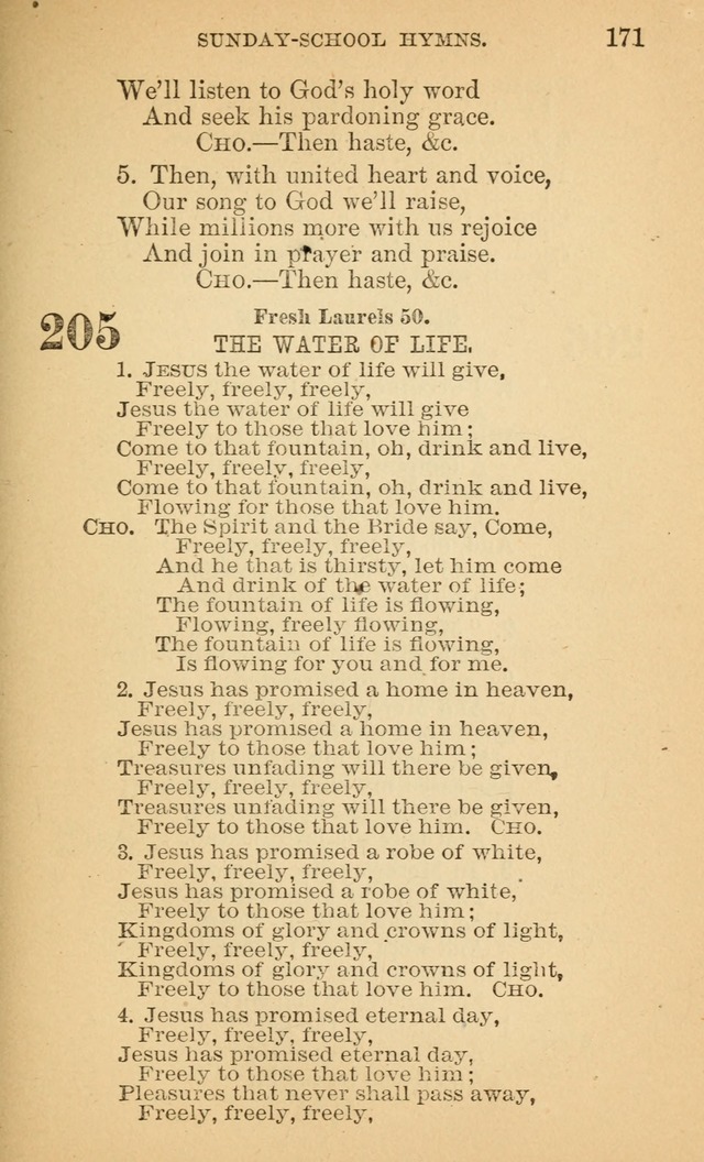 The Eclectic Sabbath School Hymn Book page 171