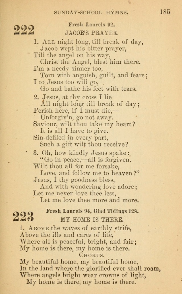 The Eclectic Sabbath School Hymn Book page 185
