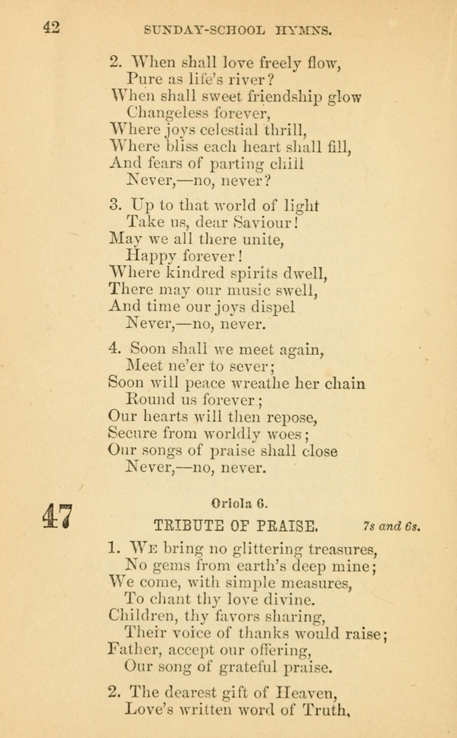 The Eclectic Sabbath School Hymn Book page 42