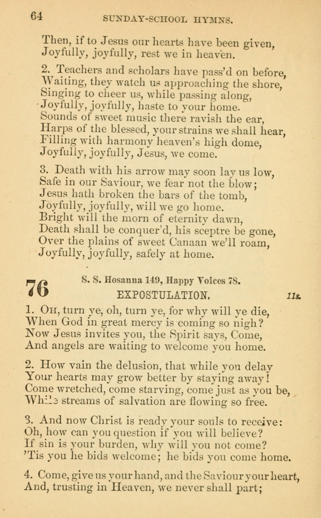 The Eclectic Sabbath School Hymn Book page 64