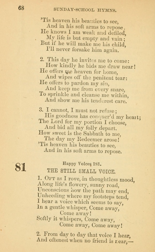The Eclectic Sabbath School Hymn Book page 68