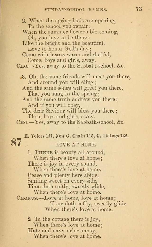 The Eclectic Sabbath School Hymn Book page 73