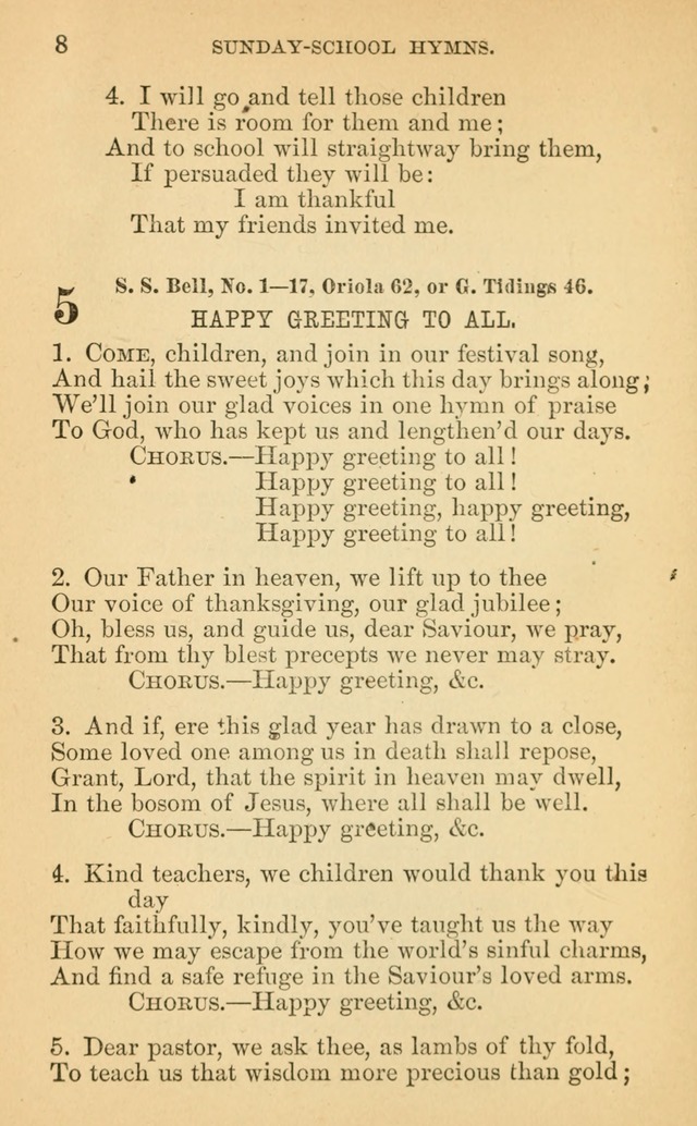 The Eclectic Sabbath School Hymn Book page 8