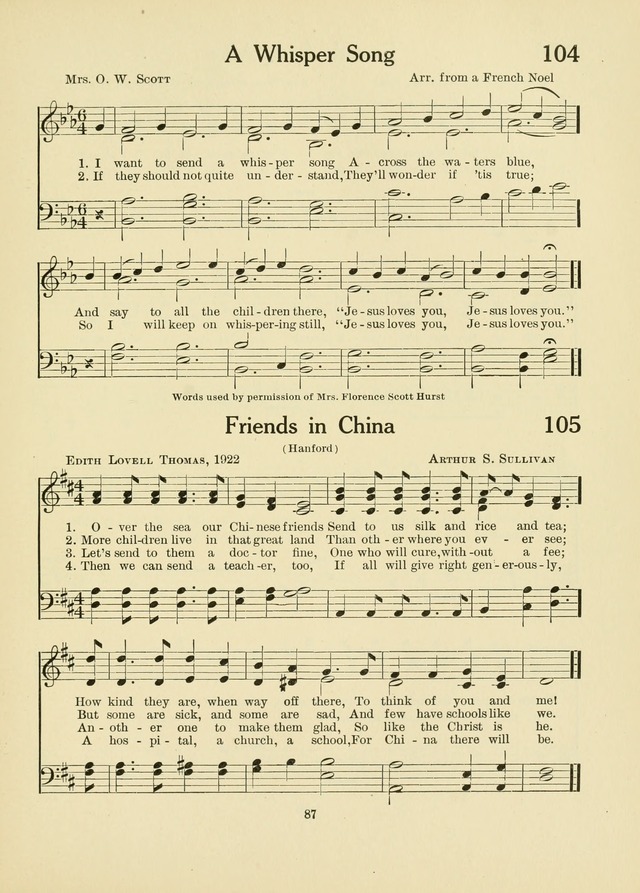 A First Book in Hymns and Worship page 87