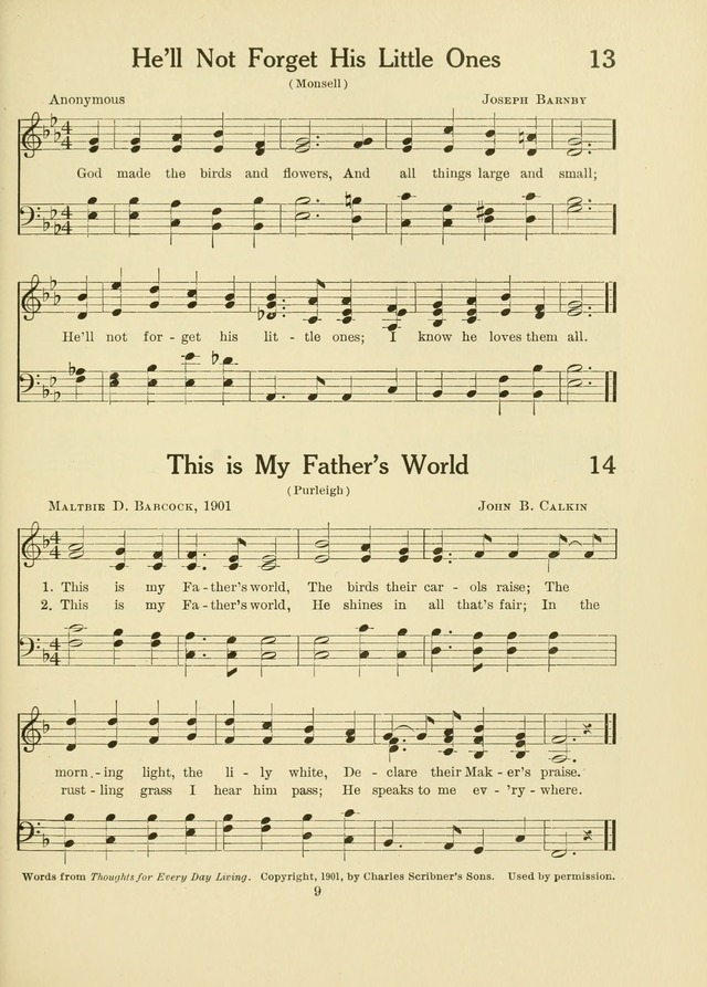 A First Book in Hymns and Worship page 9