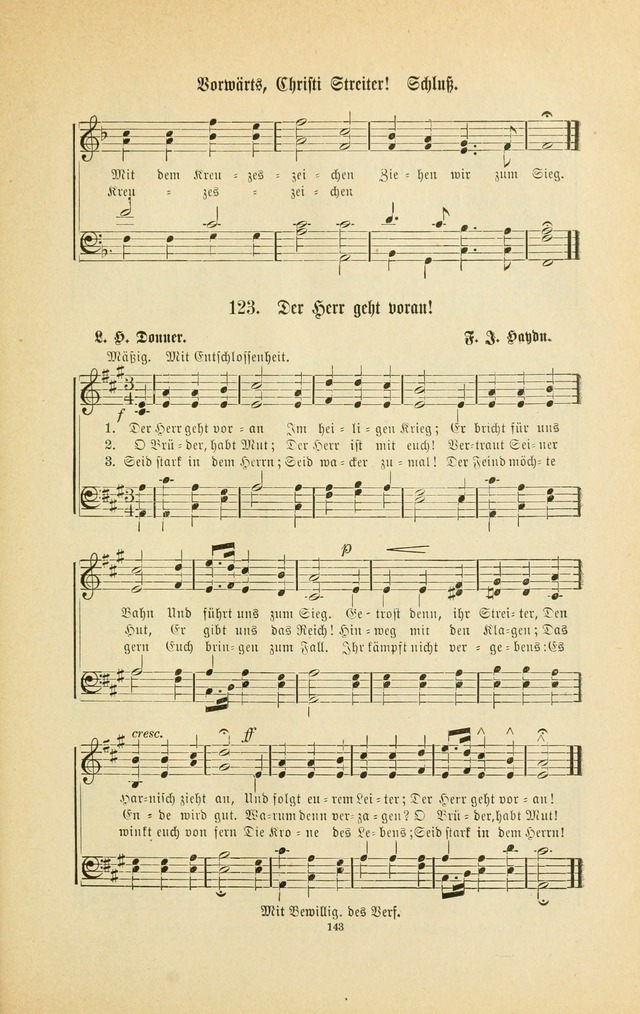 Frohe Lieder und Brüder-Harfe: eine Sammlung von Liedern für Sonntagschulen und Jugendvereine (Spezialle Aufl.) page 143