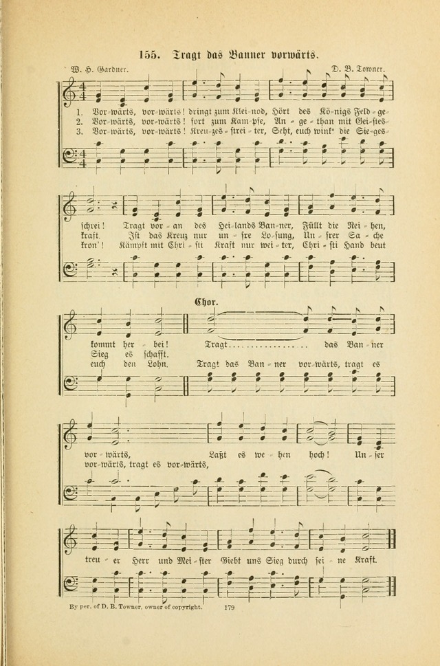 Frohe Lieder und Brüder-Harfe: eine Sammlung von Liedern für Sonntagschulen und Jugendvereine (Spezialle Aufl.) page 179