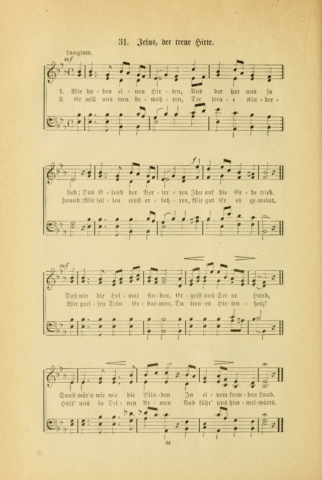 Frohe Lieder und Brüder-Harfe: eine Sammlung von Liedern für Sonntagschulen und Jugendvereine (Spezialle Aufl.) page 34