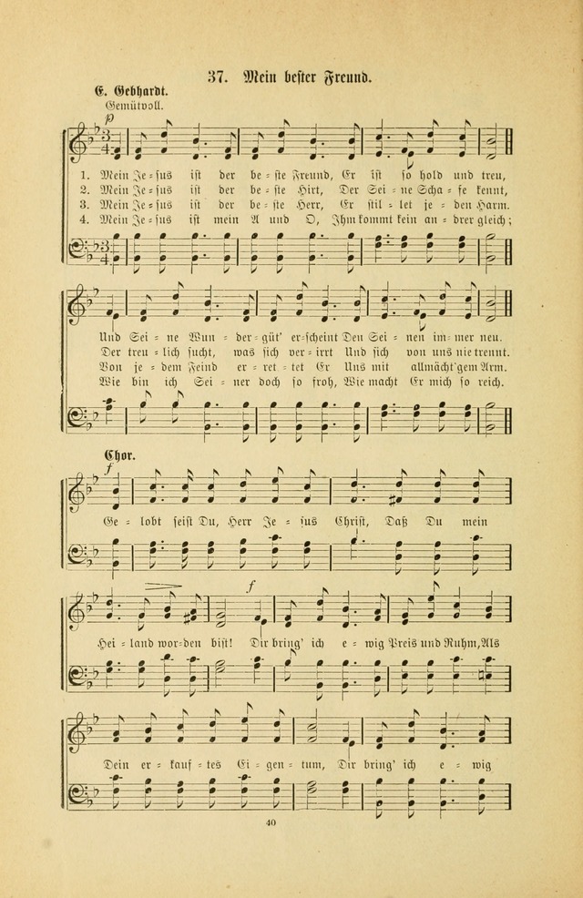 Frohe Lieder und Brüder-Harfe: eine Sammlung von Liedern für Sonntagschulen und Jugendvereine (Spezialle Aufl.) page 40