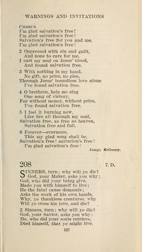 Free Methodist Hymnal page 127