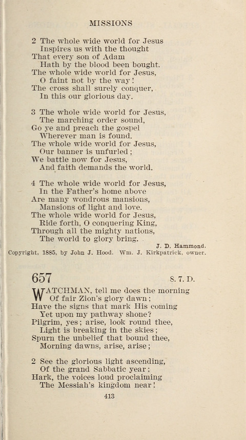 Free Methodist Hymnal page 415