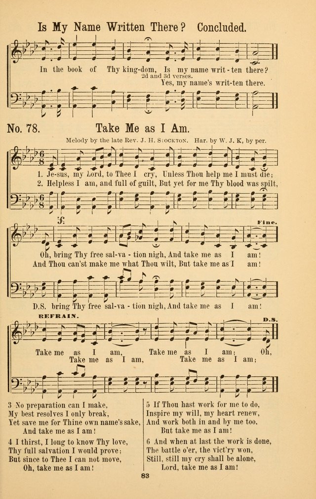 The Great Awakening: a choice collection of new and standard gospel songs page 85