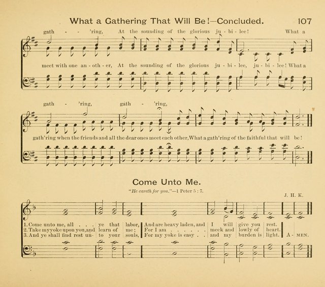 Gates Ajar: a collection of hymns and tunes for use in Sunday schools, praise and prayer meetings page 107