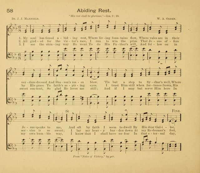 Gates Ajar: a collection of hymns and tunes for use in Sunday schools, praise and prayer meetings page 58