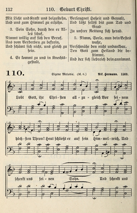 Gesangbuch für deutsche Gemeinden: enthaltend Psalmen und geistliche Lieder für öffentlichen und häuslichen Gottesdienst page 112