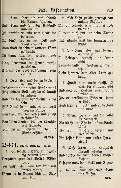 Gesangbuch für deutsche Gemeinden: enthaltend Psalmen und geistliche Lieder für öffentlichen und häuslichen Gottesdienst page 219