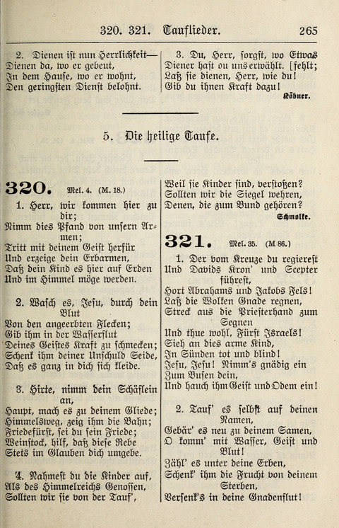 Gesangbuch für deutsche Gemeinden: enthaltend Psalmen und geistliche Lieder für öffentlichen und häuslichen Gottesdienst page 265