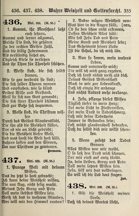 Gesangbuch für deutsche Gemeinden: enthaltend Psalmen und geistliche Lieder für öffentlichen und häuslichen Gottesdienst page 355