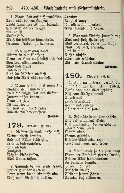Gesangbuch für deutsche Gemeinden: enthaltend Psalmen und geistliche Lieder für öffentlichen und häuslichen Gottesdienst page 398
