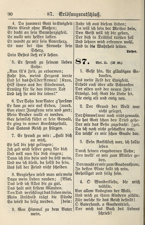 Gesangbuch für deutsche Gemeinden: enthaltend Psalmen und geistliche Lieder für öffentlichen und häuslichen Gottesdienst page 90