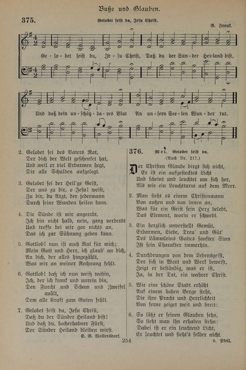 Gesangbuch der Evangelischen Gemeinschaft: für öffentlichen und häuslichen Gottesdient page 254