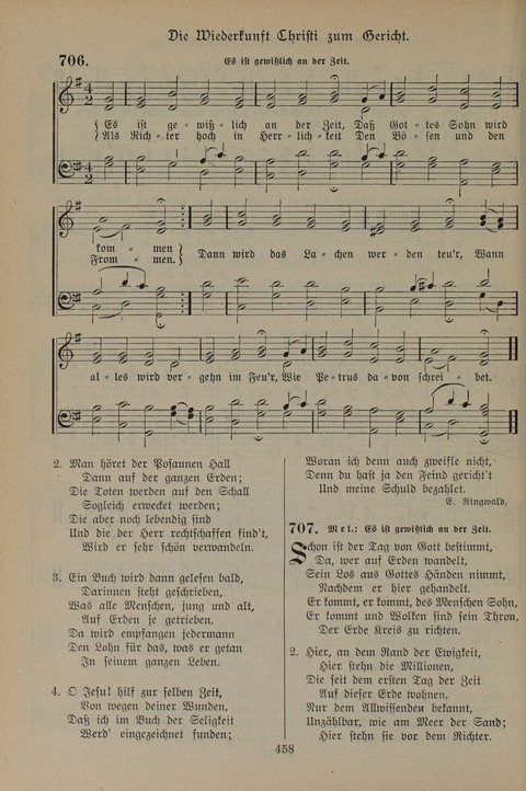 Gesangbuch der Evangelischen Gemeinschaft: für öffentlichen und häuslichen Gottesdient page 458