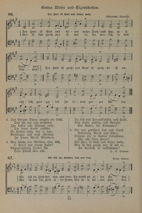 Gesangbuch der Evangelischen Gemeinschaft: für öffentlichen und häuslichen Gottesdient page 64